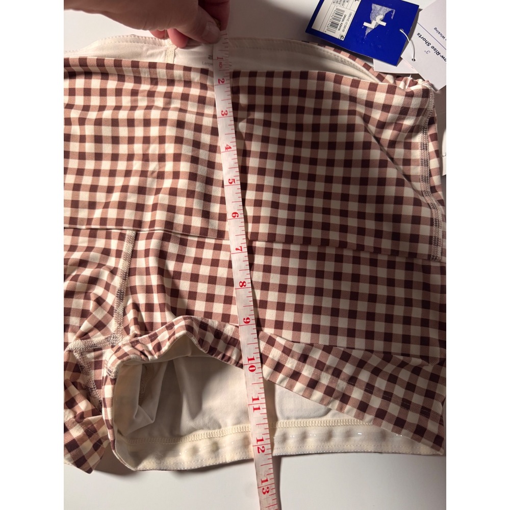 JoyLab Brown Gingham Low-Rise 3" Inseam Moisture Wicking Athletic Shorts Large - Picture 10 of 12